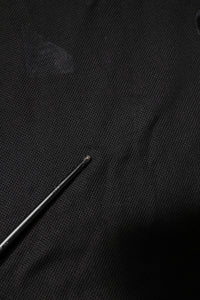 Dolce & Gabbana Black DG Silk V-neck Collared Polo T-shirt