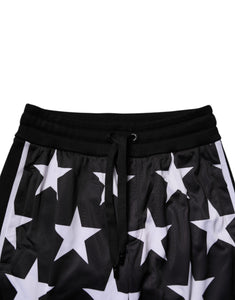Dolce & Gabbana Black White Stars Jogger Men Sweatpants Pants