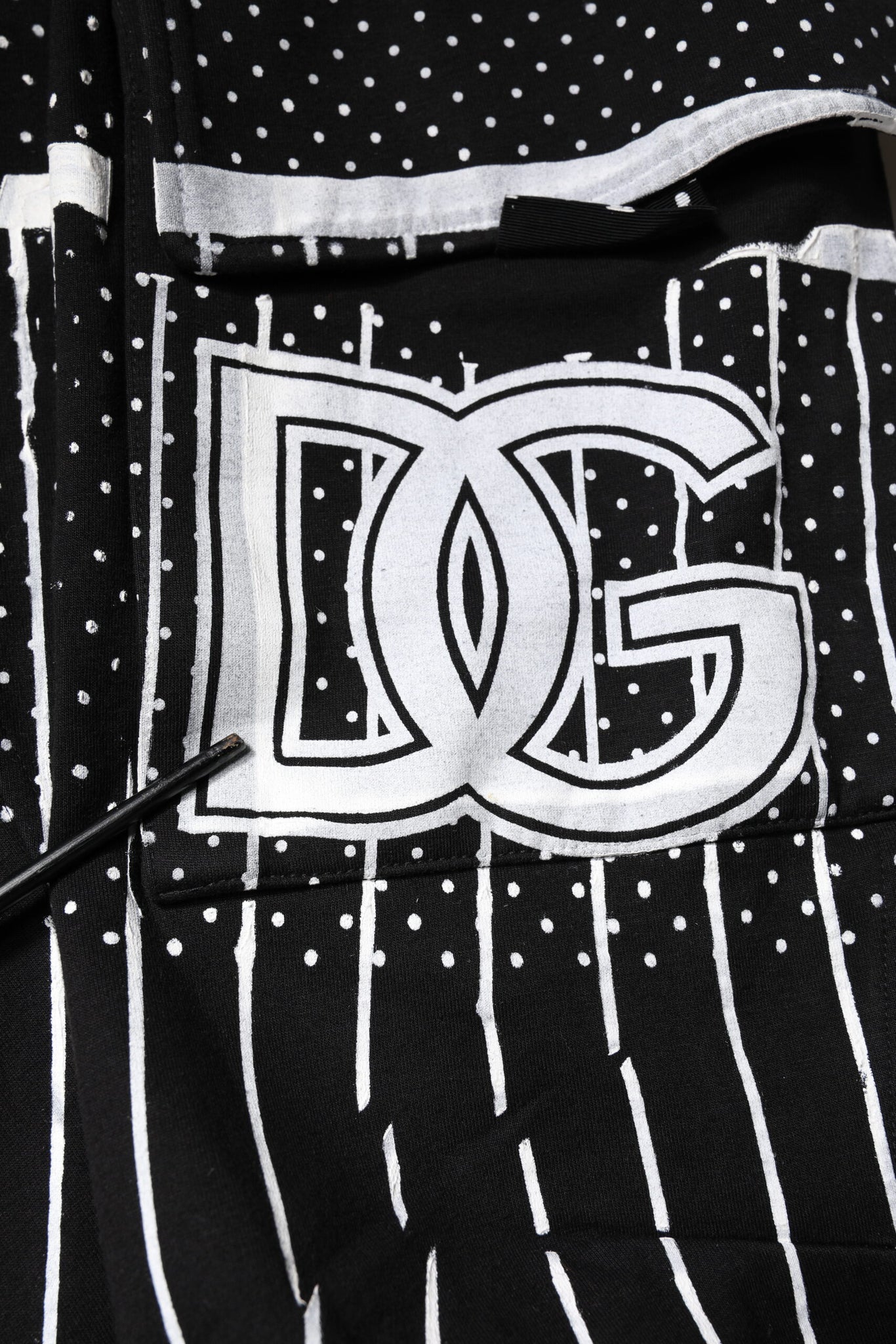Dolce & Gabbana Black Polka Dot Stripes Cargo Jogger Sweatpants Pants