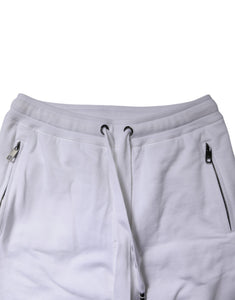 Dolce & Gabbana White Logo Tape Jogger Cotton Sweatpants Pants