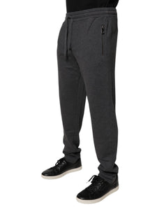 Dolce & Gabbana Dark Gray Cotton Men Jogger Sweatpants Pants