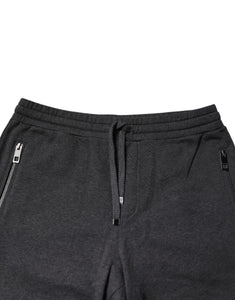 Dolce & Gabbana Dark Gray Cotton Men Jogger Sweatpants Pants