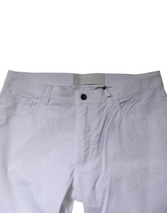 Dolce & Gabbana White Cotton Stretch Skinny Dress Formal Pants