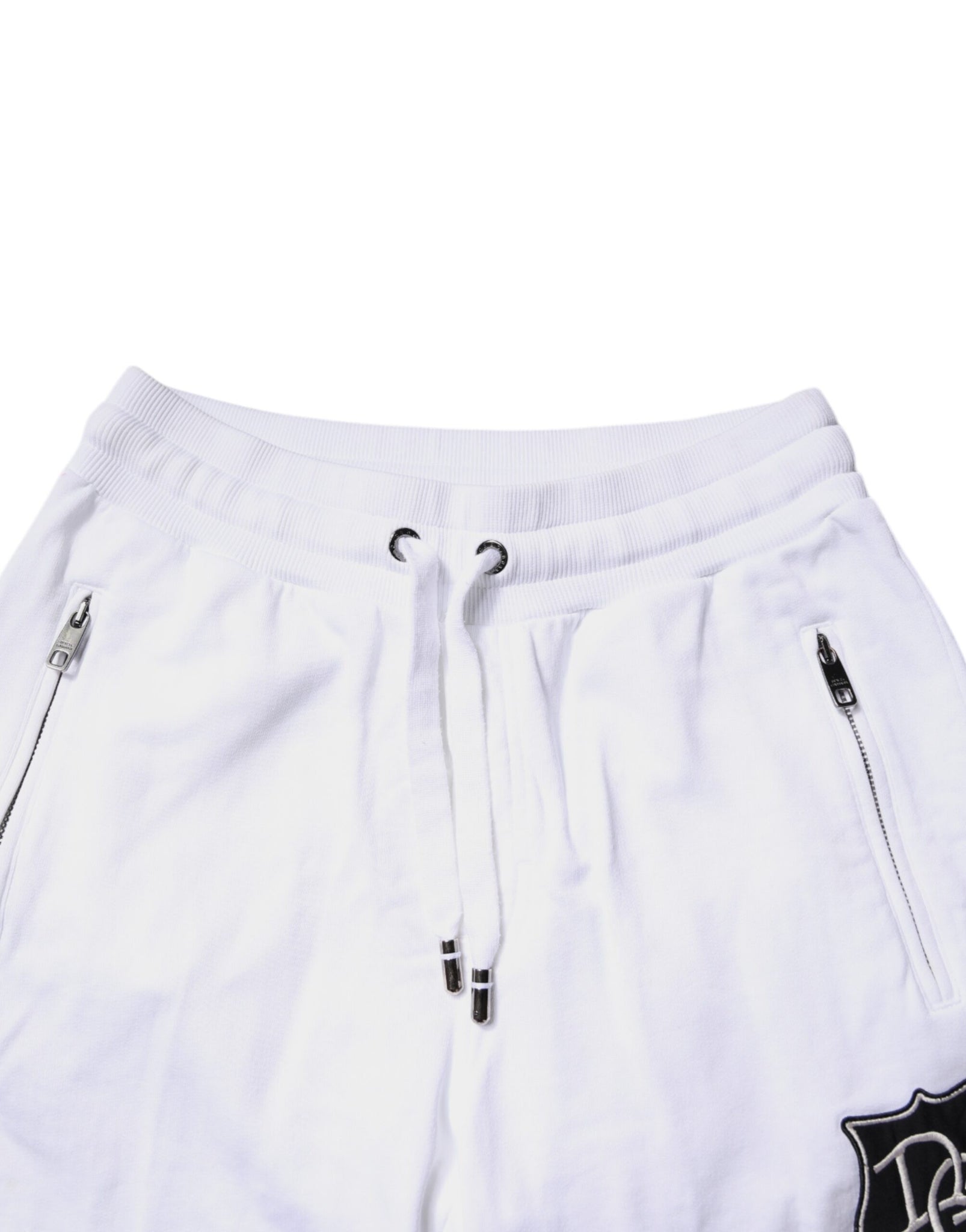 Dolce & Gabbana White Logo Patch Men Skinny Sweatpants Pants