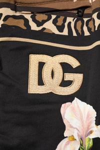 Dolce & Gabbana Black Floral Cotton Jogger Sweatpants Pants