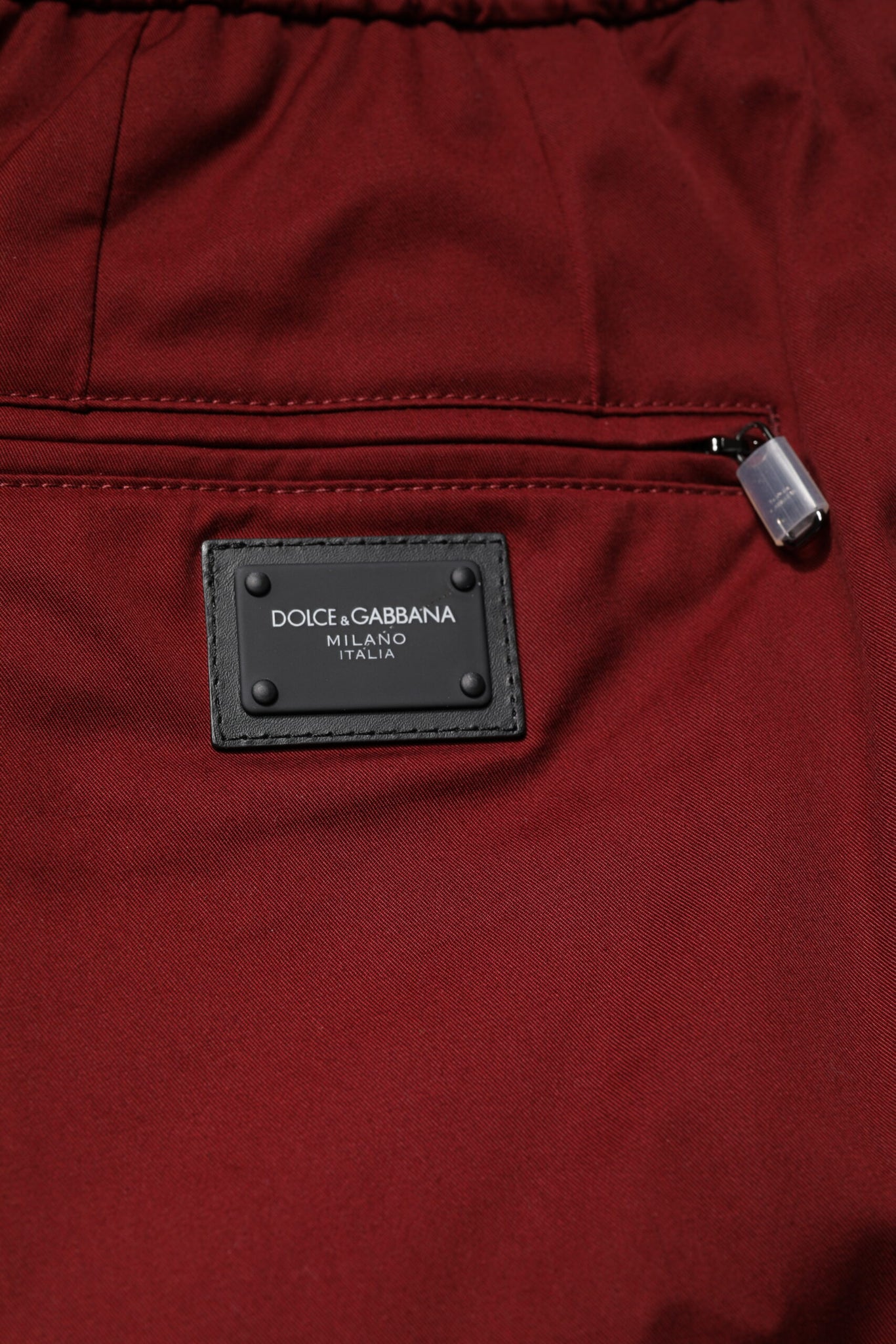 Dolce & Gabbana Bordeaux Cotton Men Jogger Sweatpants Pants