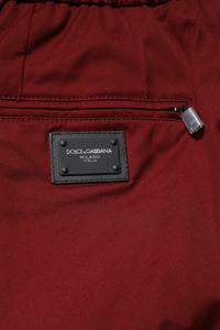 Dolce & Gabbana Bordeaux Cotton Men Jogger Sweatpants Pants