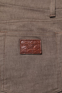Dolce & Gabbana Brown Cotton Stretch Chino Pants