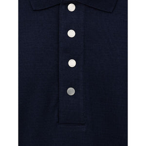 Dunhill Blue Cashmere Polo Shirt